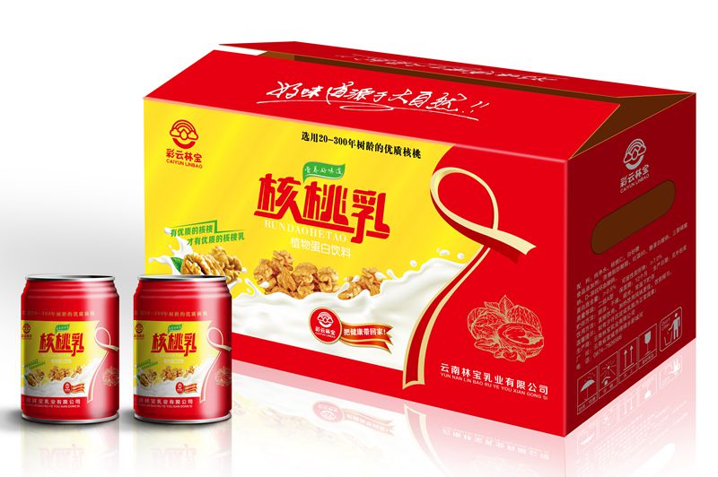 核桃乳饮料礼盒包装印刷